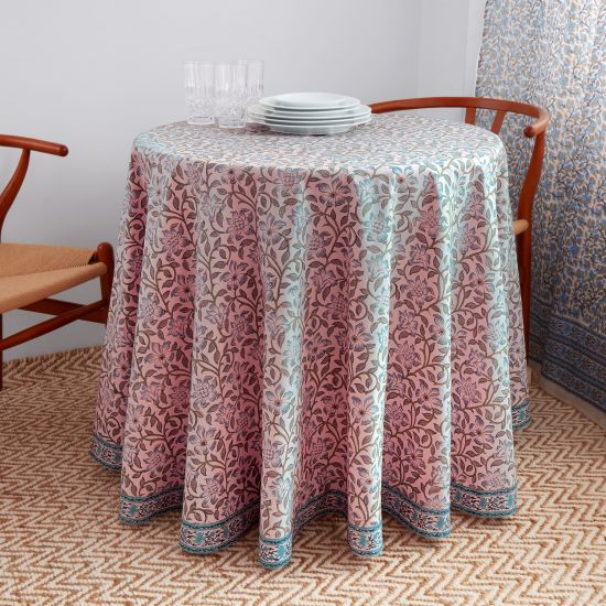 Naaz Round Tablecloth - Dusty Pink
